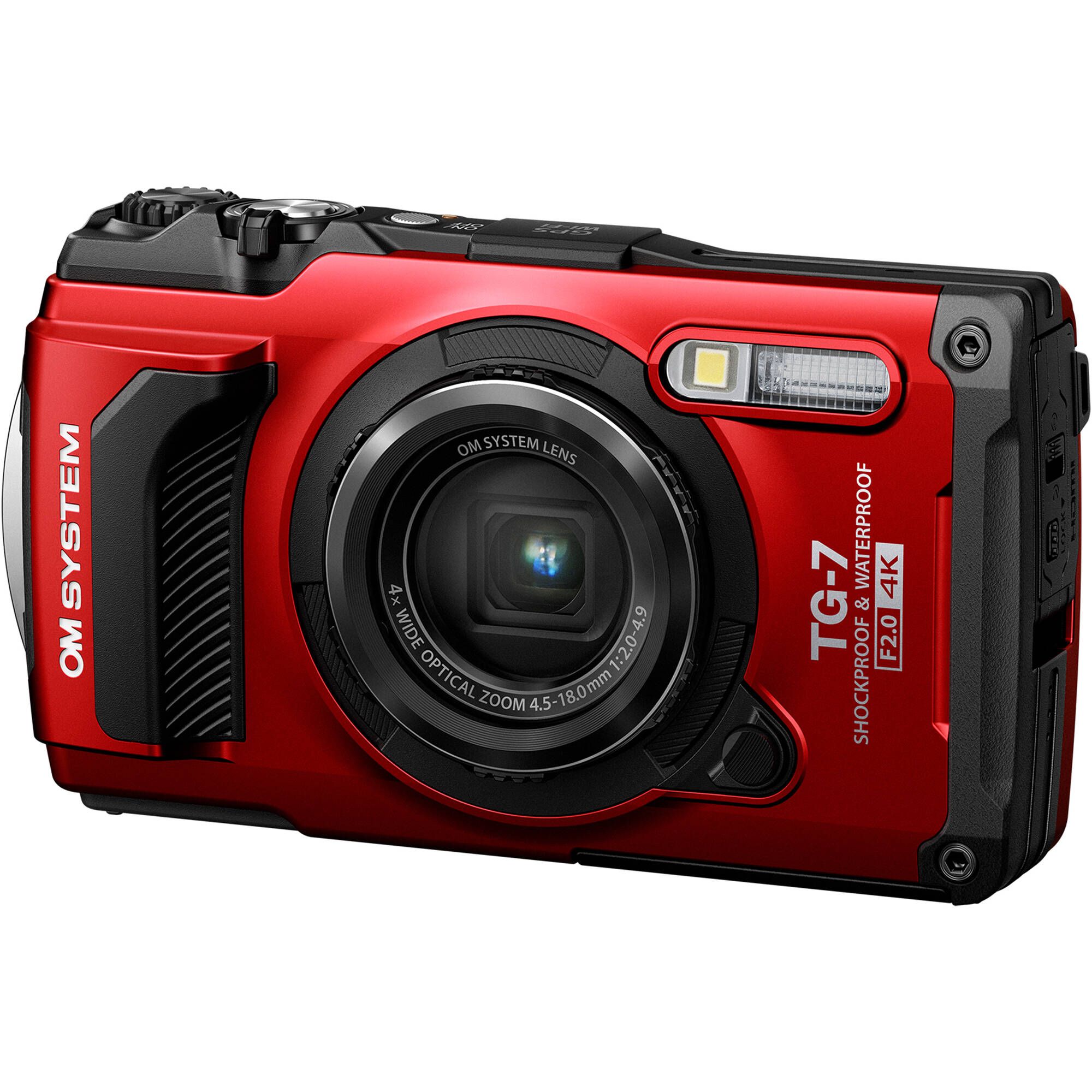 Цифровая компактная фотокамера Olympus Om System TG-7 Red (красный цвет)