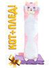 Мягкая игрушка подушка обнимашка длинный Кот Батон 100 см со съемной бабочкой, с пледом, плюшевая, розовая by GoldStitch - изображение