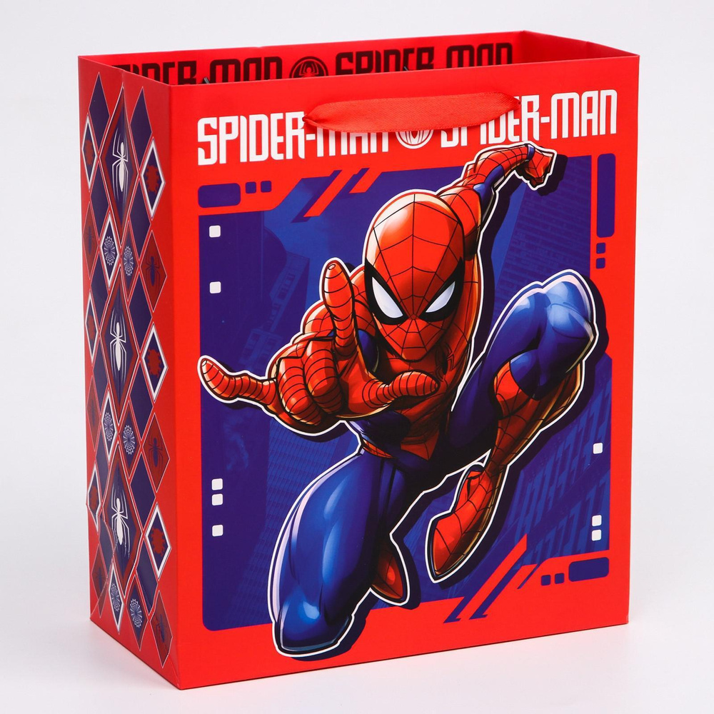 Подарочный пакет MARVEL Человек-паук "Spider-Man", ламинированный вертикальный, размер 23х27х11,5 см #1