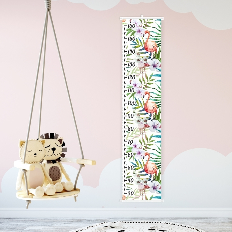Ростомер детский "Фламинго" на стену подвесной 30 х 140 см / для девочки / для мальчика / для детей / #1