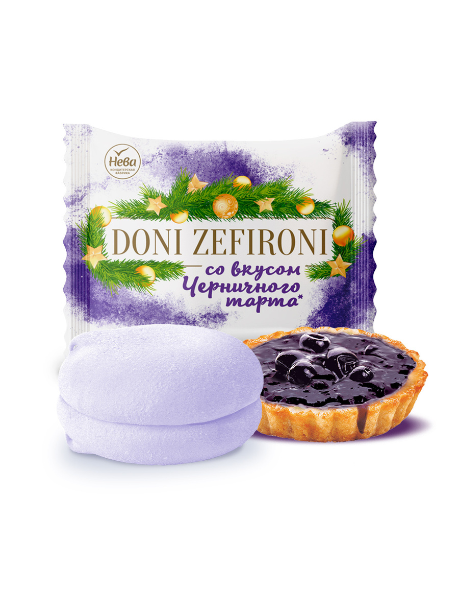 Зефир со вкусом черничного торта DONI ZEFIRONI, 35 гр. По 36 шт В ...