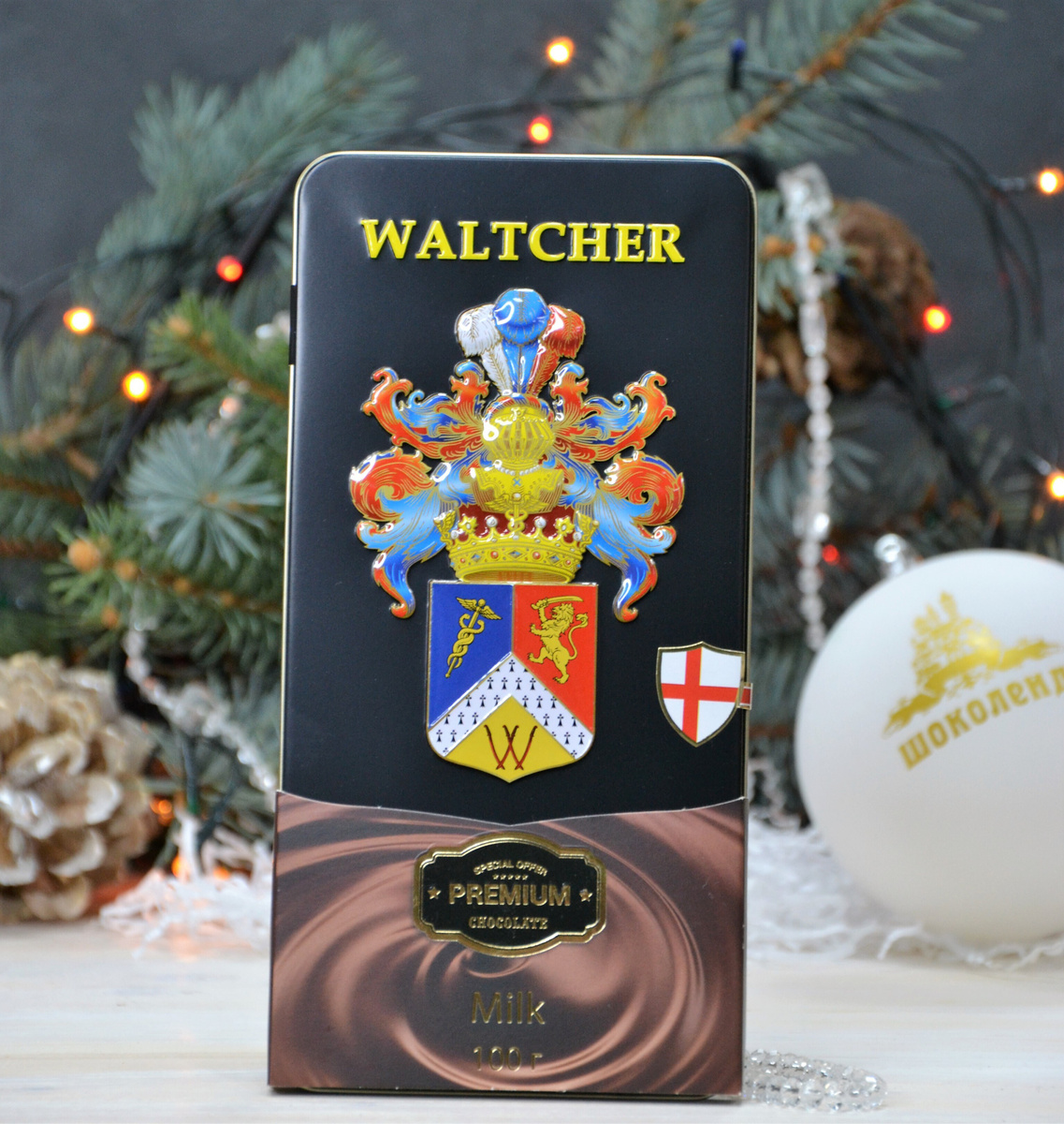 Шоколад Waltcher Молочный 100 гр плиточный/подарочный в жестяной ...