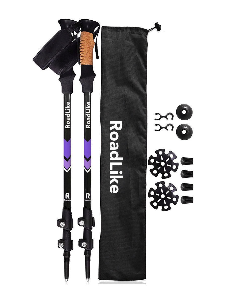 Палки для скандинавской ходьбы RoadLike, черника/палки телескопические/палки для трекинга  #1
