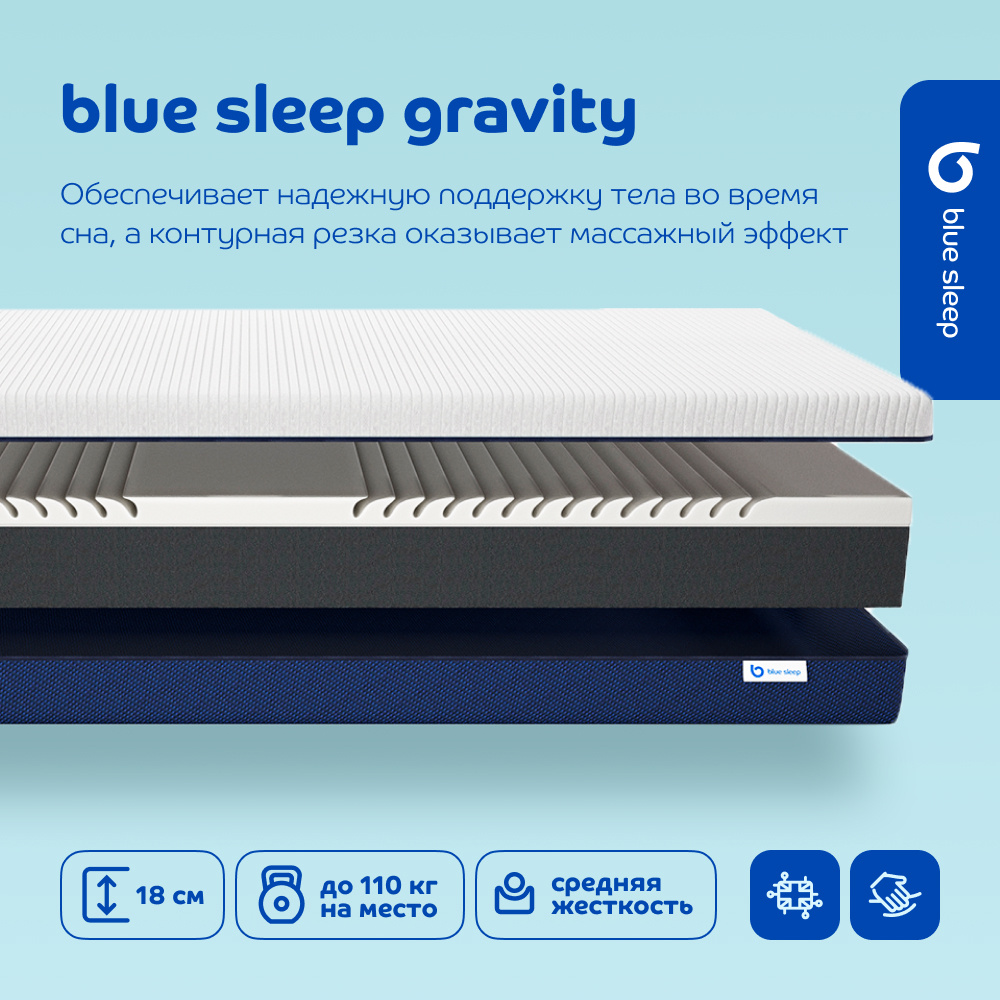Ортопедический матрас Blue Sleep Gravity, Беспружинный, 160х200 см  #1