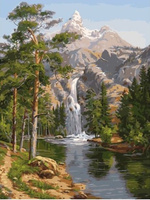 Картина по номерам  "Лес. Природа. Пейзаж. Водопад" 40х50  Art-Hobby-Market. Спонсорские товары
