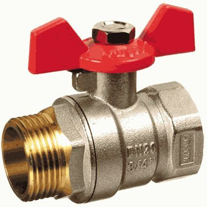 Кран шаровый латунь TeRma RED 3/4" в/н ручка-бабочка 26124 - купить по ...