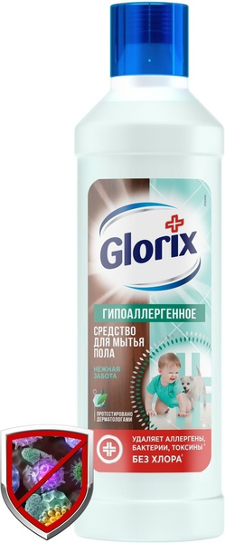 Средство для мытья пола Glorix Нежная забота, дерматологически ...