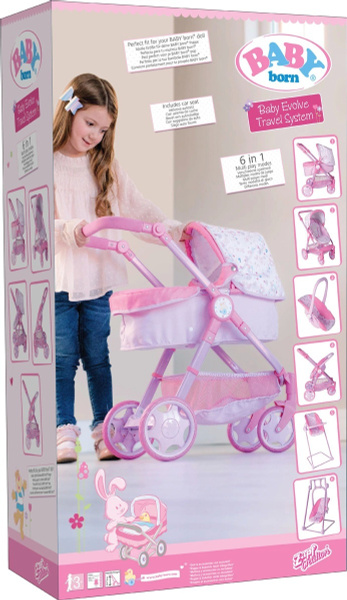 Коляска для кукол Zapf Creation Baby Born, многофункциональная (коляска ...