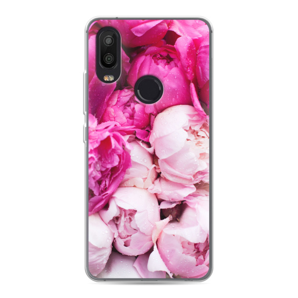 Силиконовый чехол Пионы розово-белые на BQ Aquarius X2/X2 Pro / BQ ...