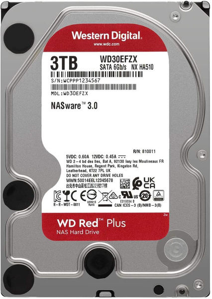 3 ТБ SSHD-диск Western Digital 3Tb SATA-III Red Plus (WD30EFZX ...