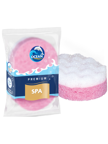 Ocean Губка для тела массажная SPA целлюлоза натуральная, 13,5*8,5*4 см ...
