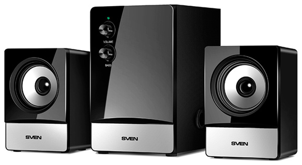 Компьютерная колонка SVEN MS-90 2.1 черный 10Вт - купить с доставкой по ...