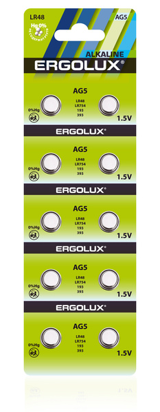 Батарейки Ergolux AG 5 LR48 /LR754 10шт - купить с доставкой по ...