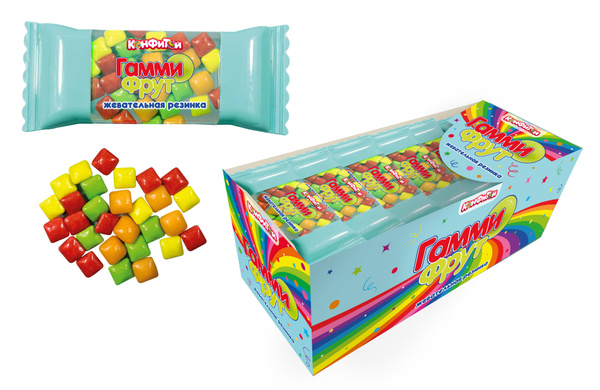 ГАММИ ФРУТ жевательная резинка, блок 30 шт. (7г х 30 х 20) - купить с ...