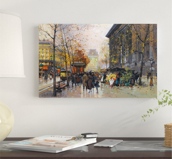 Репродукция картины Эжена Гальена-Лалу \"Цветочный рынок, Ла Мадлен ...