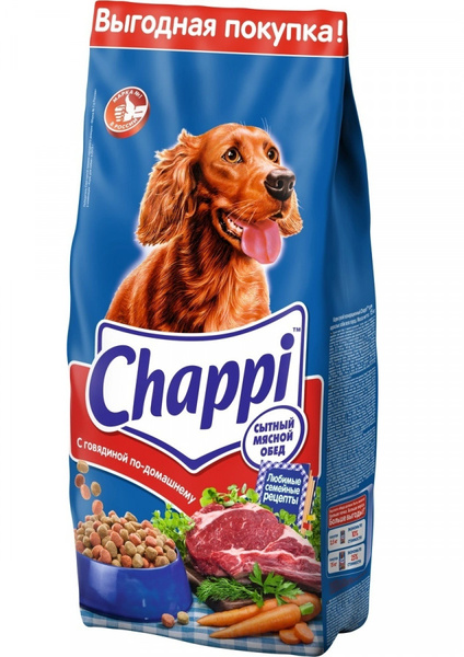Корм сухой Chappi с говядиной по-домашнему для взрослых собак, 15 кг ...