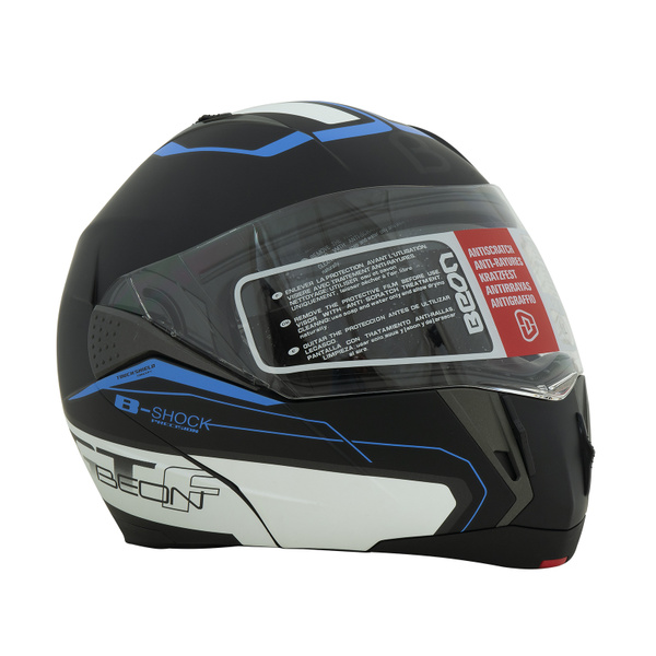 Мотошлем BEON B-700 black/white/blue XS купить на OZON по низкой цене ...