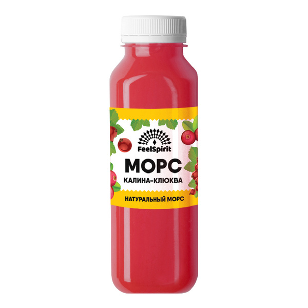Морс калины с клюквой. Без сахара. Продукты здорового питания. 300мл ...