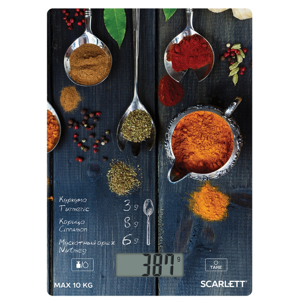 Электронные Кухонные весы Scarlett Электронные SC-KS57P68, 10 кг, синий ...