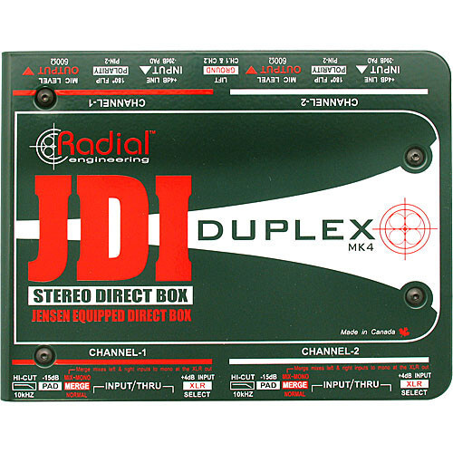 Radial JDI Duplex двухканал. пассив. дибокс, трансформ. Jensen, вх ...