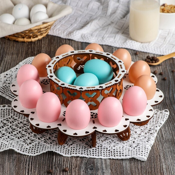 Подставка для кулича и яиц пасхальная, 12 ячеек, 29х29х10 см - купить с ...
