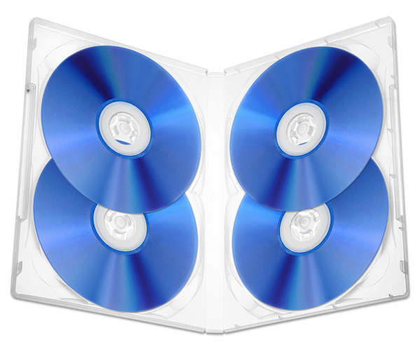 Коробка DVD Box для 4 дисков, 14мм полупрозрачная (без вставки ...