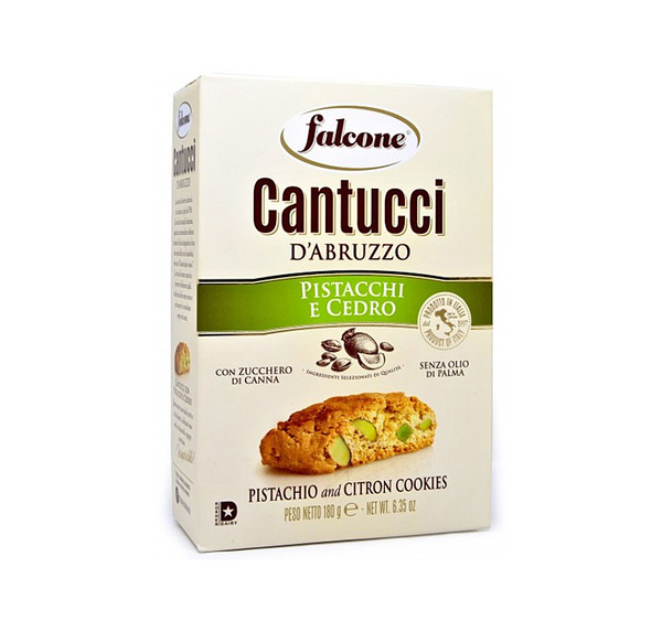 Печенье сахарное Falcone Cantucci (Кантуччи) с фисташками и цедрой ...