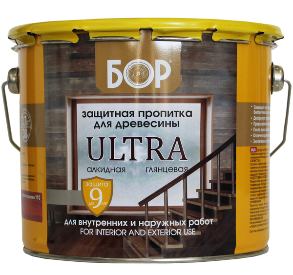 Защитная пропитка для дерева БОР Ultra Дуб 2,7кг - купить по низкой ...