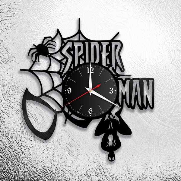 Настенные часы из виниловой пластинки с Человеком-Пауком/Spider-Man ...