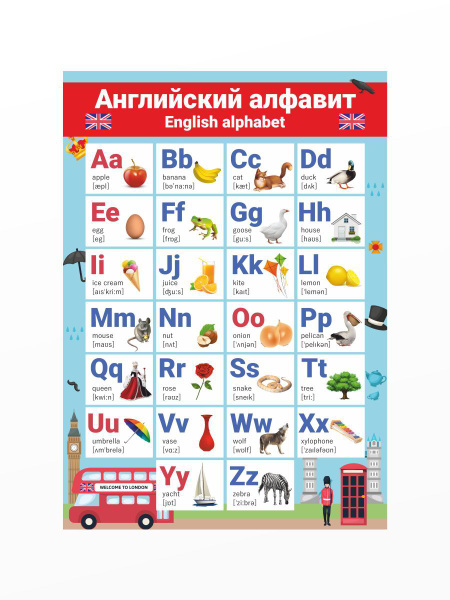 Плакат Алфавит Английского языка Формат А3 - купить с доставкой по ...