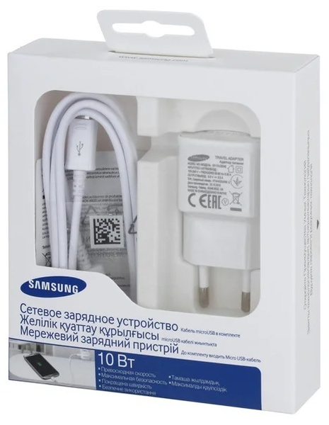 Сетевое зарядное устройство Samsung EP-TA20EWEUGRU, USB 2.0 Type-A ...
