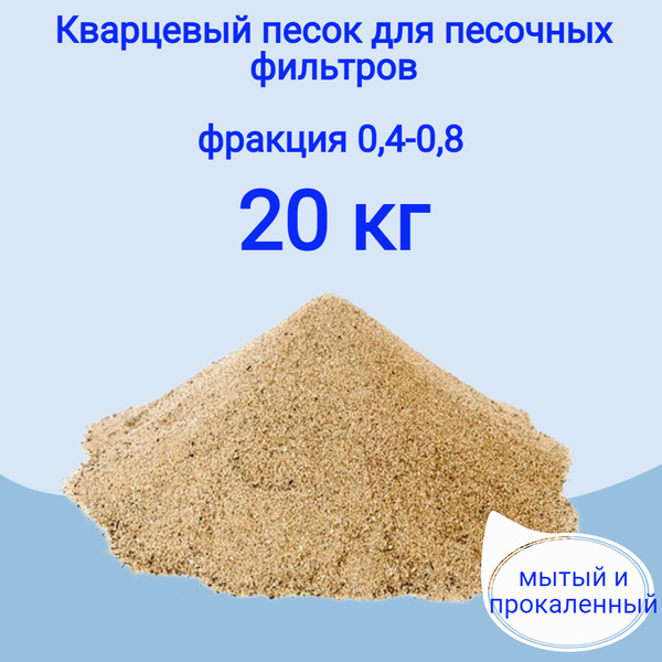 Песок кварцевый очищенный для песочного фильтра насоса бассейна 20 кг ...