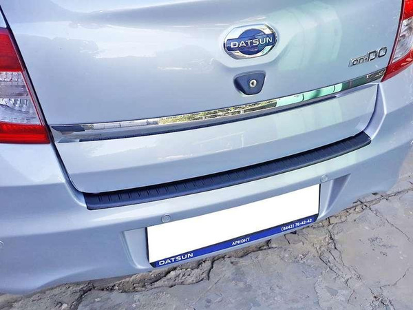 Защитная накладка заднего бампера на Datsun ON-DO. Защита бампера на ...