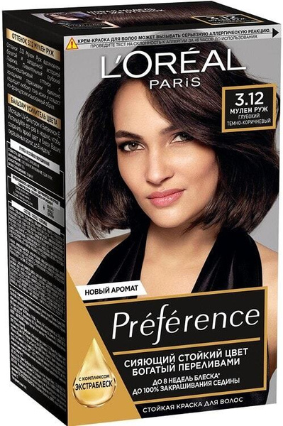 Краска для волос Loreal Paris Preference 3.12 Мулен Руж Глубокий темно ...