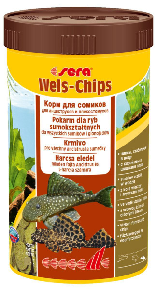 Корм 1000мл (380 гр) SERA WELS CHIPS Чипсы для всех сомиков - купить с ...