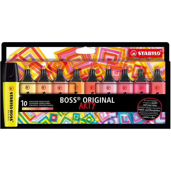 Набор текстовыделителей STABILO BOSS ORIGINAL "Теплые цвета", 10 цветов ...