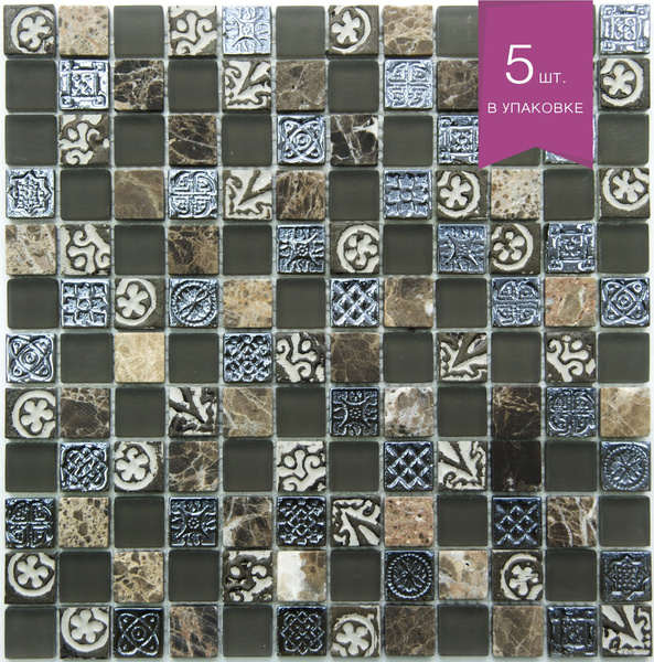 мозаика стеклянная NS mosaic S-835 298х298 чип 23x23 уп 5 шт - купить с ...