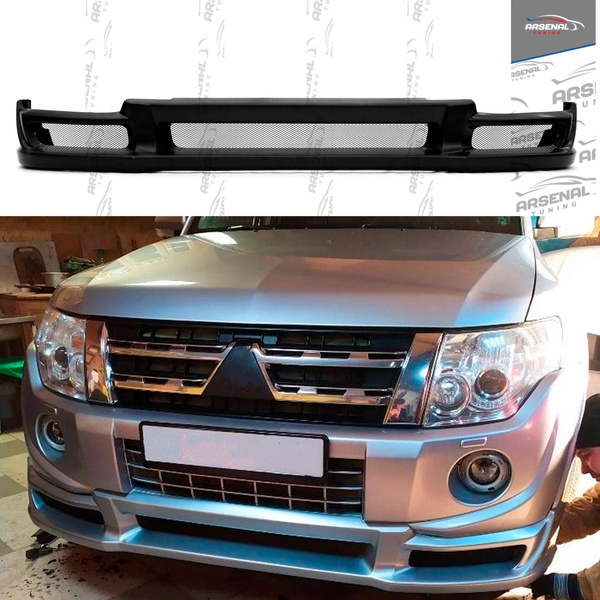 Юбка (Накладка) на передний бампер для автомобиля Mitsubishi Pajero 4 ...