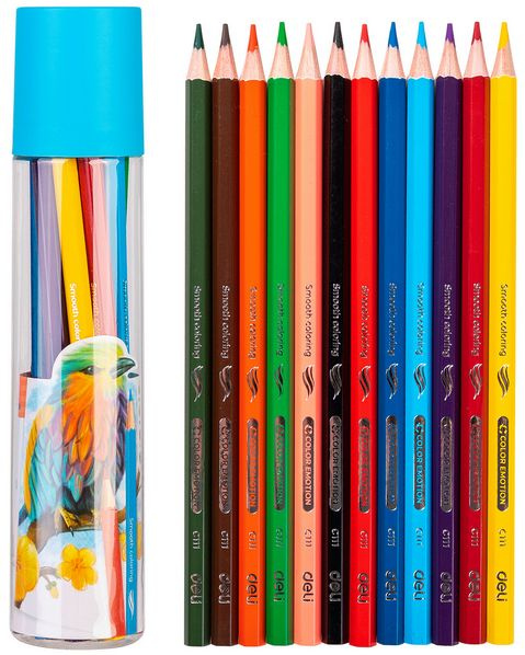 Карандаши цветные Deli EC111-12 Color Emotion, корпус шестигранный ...