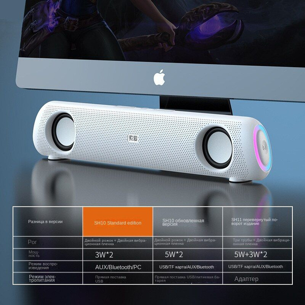 Портативная компьютерная колонка Sh11, с Bluetooth / USB / TF / AUX / U ...
