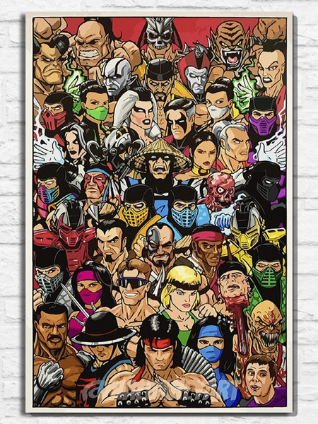 Картина по номерам на холсте игра Mortal Kombat (Мортал Комбат, PC, PS ...