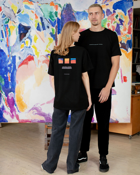 Футболка ROOTS GALLERY, размер 46, цвет черный лакированный никел ...