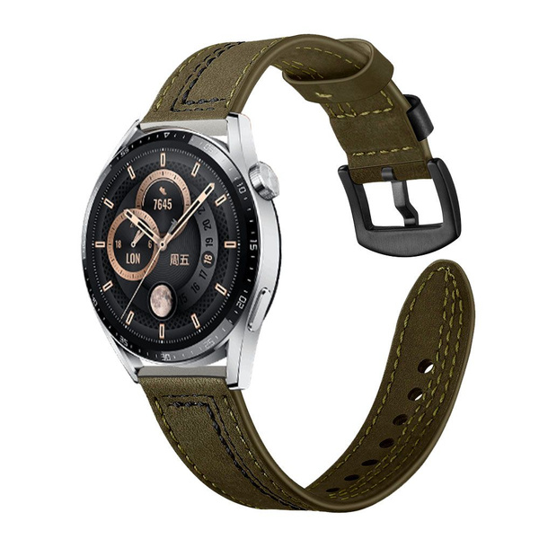 Кожаный ремешок для Huawei Watch GT3 46mm, GT3 Pro, зеленый - купить с ...