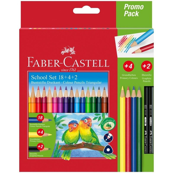 Faber-Castell Набор карандашей, вид карандаша: Цветной, 24 шт. - купить ...