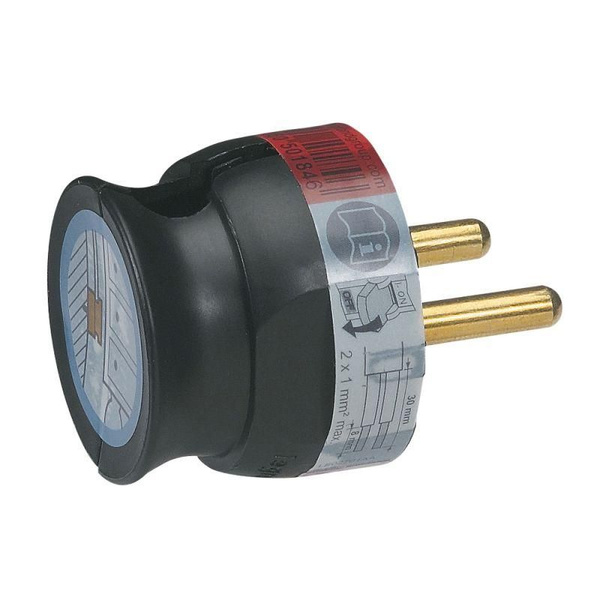 Вилка электрич. каб. Helium 16А 2P+E плоская черн. Leg LEGRAND 050184 ...