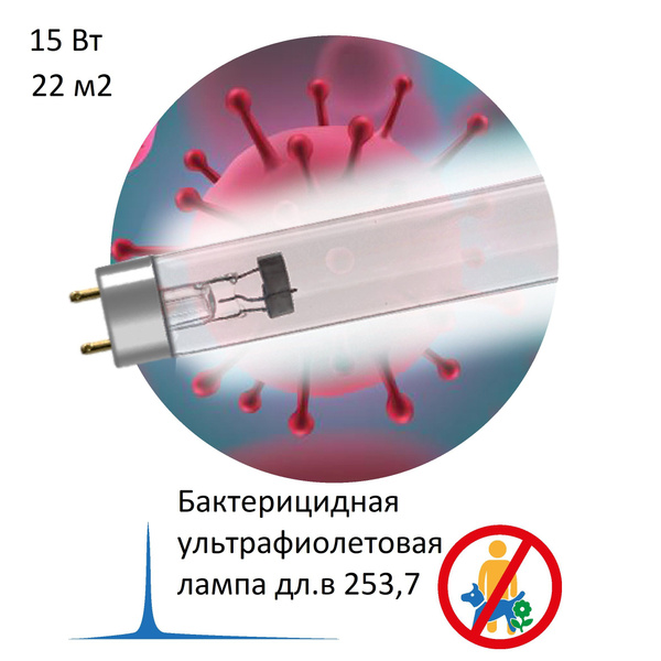Лампа бактерицидная в рециркулятор бактерицидный 15вт G13 - купить с ...