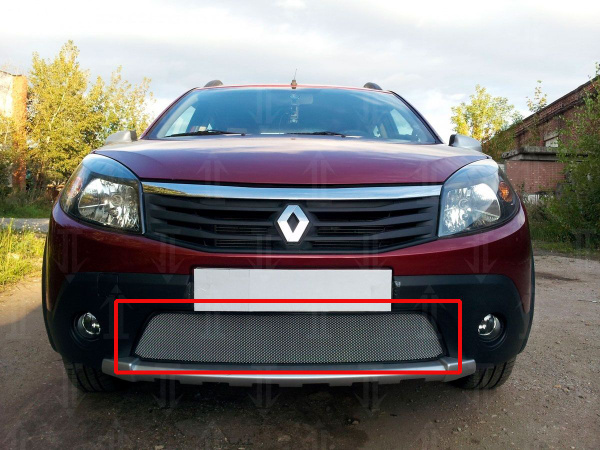 Защитная сетка радиатора хром Renault Sandero (2009-2014) только для ...