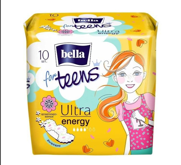 Прокладки BELLA for teens Ultra energy, для подростков, супертонкие, 10 ...