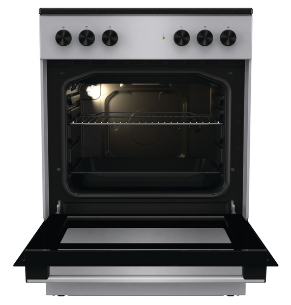 Плита Электрическая Gorenje GEC6A11SG серый стеклокерамика (без крышки ...