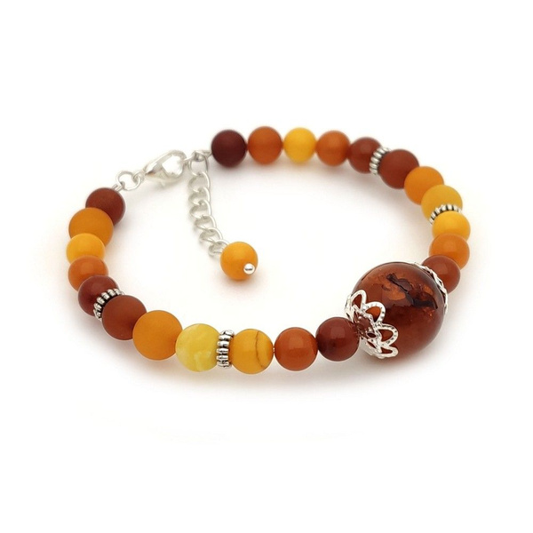 Браслет женский из натурального камня, янтарь, украшение на руку с ...